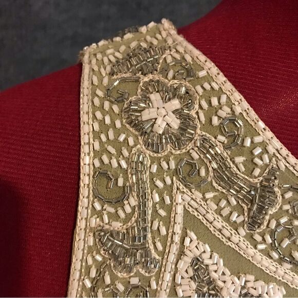 J Kara Gown Women’s Size 8 Green Long Length Beaded Bodice V-Trim Sleeveless - Picture 12 of 15